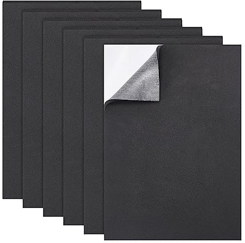 BENECREAT Lot de 6 plaques de mousse autocollantes de 5 mm d'épaisseur - 21 x 30 cm - Noir - Antidérapante - Pour vêtements de jeu de rôle, protection des meubles, remplissage de coutures