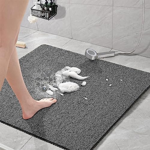 Duschmatte rutschfest, Luffa Badematte,Weich Komfort Duschmatten Badewannenmatte Duscheinlage rutschfest Kinder, Familien & Senioren (Grau, 60 x 60 cm)
