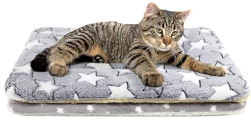 Tierecare 2 Pack Cat Blanket for Indoor Cats Ultra Soft and Warm Calming Cat Bed Fleece Pet Mat for Anxiety and Stress Washable Kitten Blanket