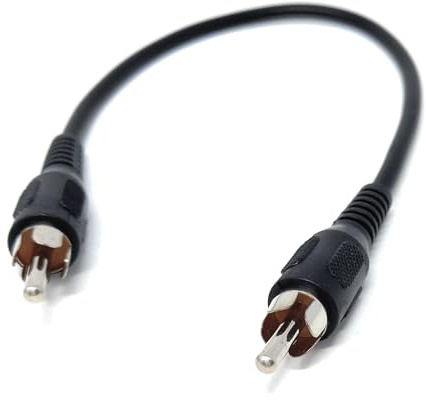 Drut Spina fono Singola da RCA a RCA da 25 cm per collegare Cavo Audio, Cavo Altoparlante Maschio-Maschio da 0,8 Piedi