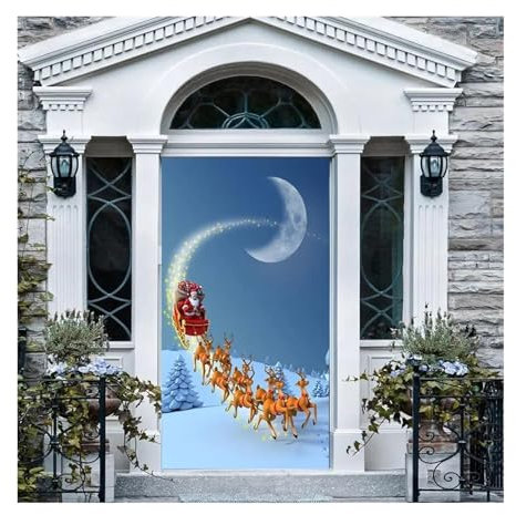 Türaufkleber Türtapete Türbilder Türposter Weihnachten Happy Holiday Home Schlafzimmer Dekor Festival Party Tapete Poster Türaufkleber Wandaufkleber(M,40x120cm)