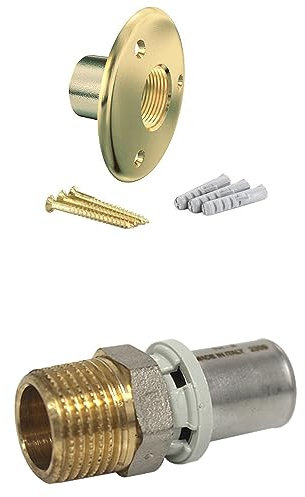 Arcanaute - Applique murale avec raccord - Applique pour fixation de robinet de jardin - Tube Multicouche Ø16 - Raccord à sertir M 1/2 (15/21) TH - Arcanaute