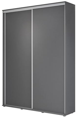 Meble Slupia - ZUZA Garderobenschrank - Kleiderschrank Schiebetüren - 100 x 242 x 45 cm - Kleiderstange Schrank - Kleider Schrank für Schlafzimmer, Flur, Jugendzimmer - Anthrazit