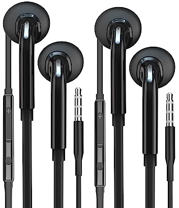 Auriculares con cable para auriculares (juego de 2)3,5 mm Jack Toma auriculares Gaming Intra Auricular Kit Mano Libre Earbud con cable de audio y música deportiva compatible con Samsung Galaxy Xiaomi