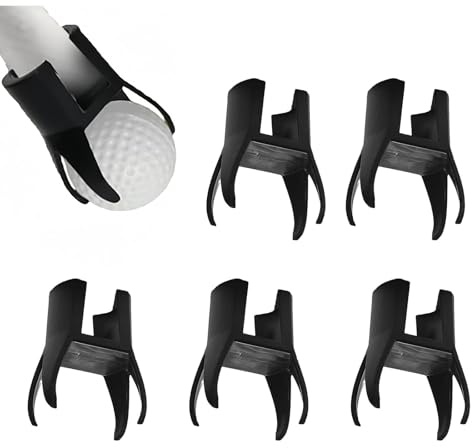 Bamyli 5 Pcs Golf Ball Retriever, 4-Claw Golf Ball Retriever for Putter, Golf Ball Picker Upper, Golf Ball Grabber Claw Sucker Golf Ball Pick Up Tool for Putter Grip
