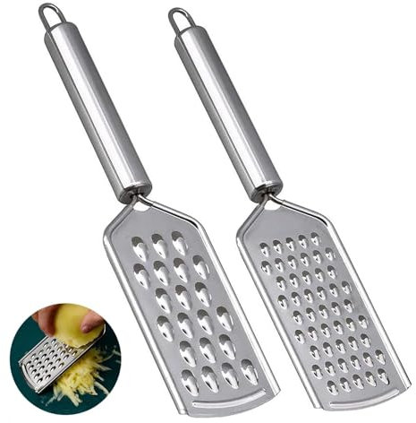 2-Pack Premium Cheese Grater Set – Ultra-Sharp Stainless Steel Graters for Effortless Grating of Cheese, Ergonomic Handle for Comfort and Precision，Small Grater，Micro Planes Grater，Hand Grater