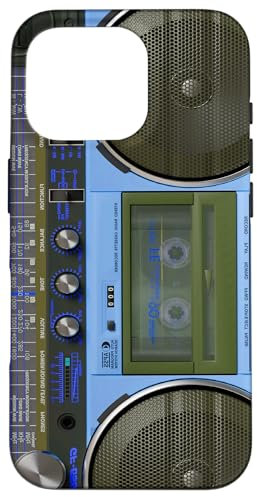 Boombox Throwback Music Stereo Ghettoblaster, Blau Hülle für iPhone 16 Pro