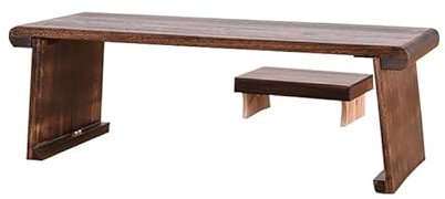Juego de mesa de té tradicional de madera china antigua hecha a mano, muebles asiáticos para cama, habitación de invitados, sala de estar, mesa pequeña y banco para encanto vintage y decoración