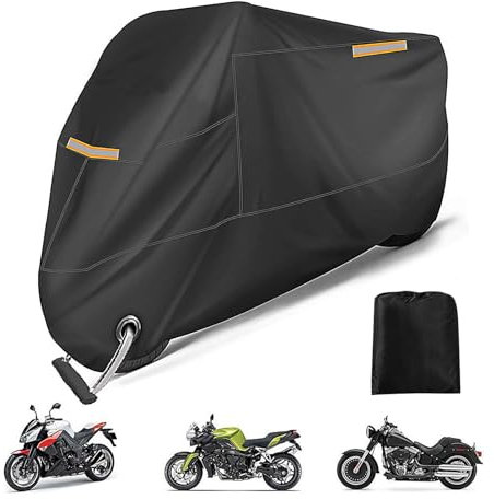 Motorcycle Cover Waterproof, Outdoor Moped Cover, Waterproof and UV-Resistant Tarpaulin, Locking Holes Motorcycle Dustproof Tarpaulin for Motor Moped Scooter Bicycles 245 x 105 x 125 cm