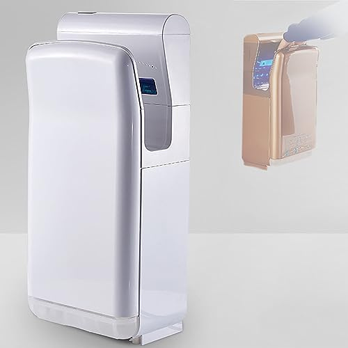 Sèche-mains électrique automatique pour salle de bain, sèche-mains commercial, type jet double face, avec lumière LED et réservoir d'eau, temps de séchage des mains 5-7 s, distance de détection : 15