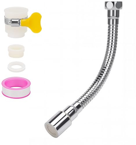 Sexyhot Durevole Prolunga Rubinetto Cucina, Prolunga Rubinetto, Materiale dell'Acciaio Inossidabile, Resistente agli Spruzzi e alle Perdite, Interfaccia Universale Facile da Installare (20cm)