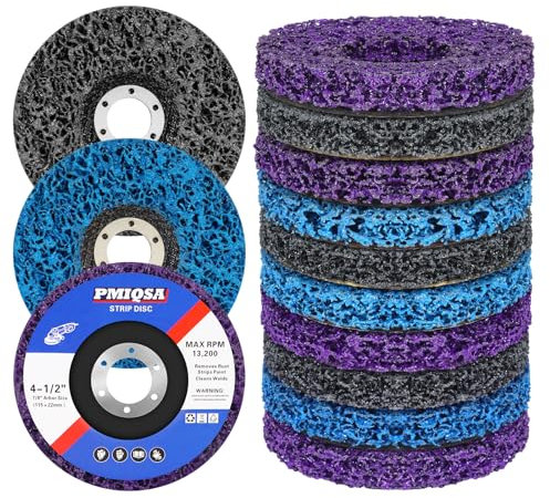 PMIQSA 10 Piezas 115mm Discos de Limpieza Gruesos, CSD Disco Desbaste para Amoladora Angular para Metal Eliminación Oxido Pintura Descamación