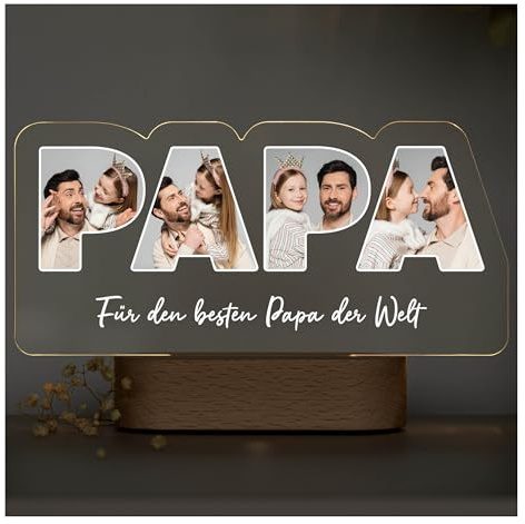 Geschenkfreude Personalisiertes Acrylglas Foto - Papa | Geschenkideen für Papa, Vater und Papi, Vater Kind Geschenk, Vatertagsgeschenke personalisiert, Männertag
