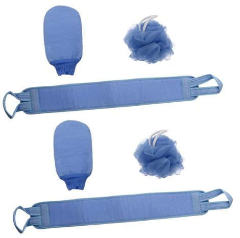 TOVINANNA 2pcs Bath Glove for Exfoliating Skin Includes Shower Mitts and Shower Balls for Bath Scrubber Use and