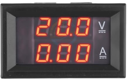Voltmetro amperometro digitale da 0,28 DC 4,5-30 V 30 A 50 A Display LED doppio blu + rosso a 3 cifre Shunt integrato con trimmer Misuratore di tensione(A)