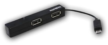 Hub - dispositivo de 4 puertos micro USB, permite conectar múltiples dispositivos, ideal para carga y transferencias de datos, color negro.