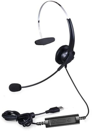 Auriculares de teléfono con cable con micrófono, centro de llamadas, teléfono con cancelación de ruido, teléfono fijo de un solo oído para videoconferencias