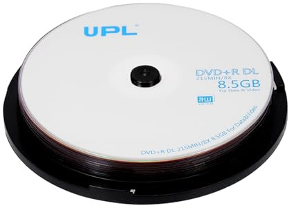 SIBOMTEX 50PCS 215MIN 8X DVD+R DL 8.5GB Disco DVD vuoto per dati e video