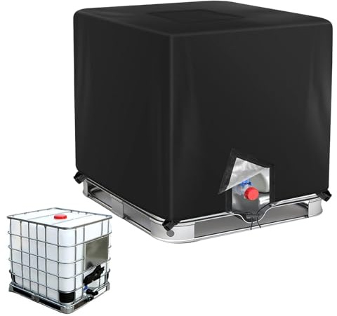 Cubierta protectora Oxford impermeable para tanque de agua, parasol protector impermeable de 1000 l, contra vientos fuertes, lluvia, jardín, patio al aire libre