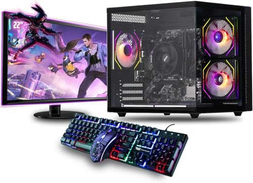 Veno Scorp Gaming PC Bundle, Core i7 3rd Gen 3.9GHz, 16GB RAM, GTX 750 4GB | 256GB SSD + 1TB HDD, Windows 11, WiFi, 22 Monitor, Mini Nemesis Black RGB Case, 500W PSU
