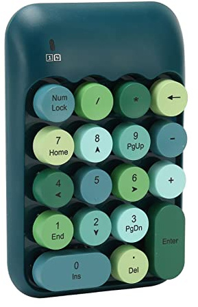 HUSHUI Pavé Numérique sans Fil, pavé Numérique USB Rétro 18 Touches avec Touches de Raccourci pour Calculatrice, avec Récepteur USB, pour Ordinateur Portable PC de (Couleur Vert foncé)