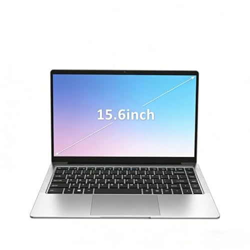 Molegar Laptop mit Intel Celeron N5100, 15,6 IPS FHD Display, 8GB RAM, 256GB SSD, QWERTY Beleuchtete Tastatur, WiFi5, BT5.0, USB3.0, Fingerabdrucksensor, Silber, für Business und Studenten