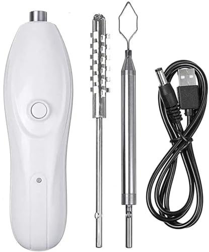 Zucchini Corer Tool, Vegetable Corer Electric 1200mAh USB Rechargeable ABS Zucchini with 2 Stainless Steel Cutter, Also Ideal for Fish Scaling in Kitchen, Vegetable