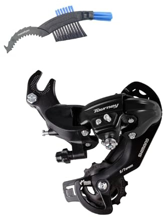 maxxi4you Shimano Tourney RD-TY300B Schaltwerk 6/7-fach SGS mit Halter inkl Fahrrad Kettenbürste