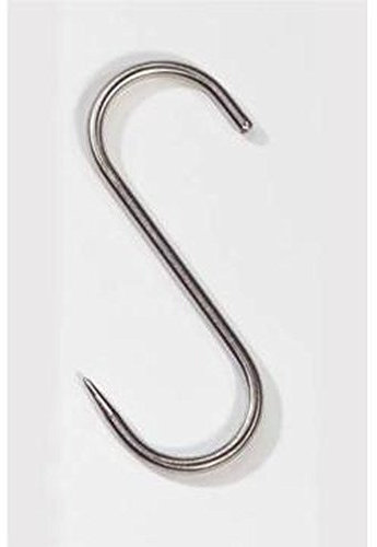 Akah - Gancio in acciaio inox, portata 100 kg, 160 x 8 mm, gancio per macellaio, caccia, per affumicatura, 1 pezzo