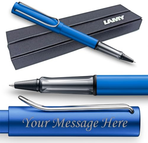 EUROPENS Lamy AL-star Tintenroller, Ozeanblau, personalisierbar, mit oder ohne Gravur für Abschied, Abschlussfeier oder Geburtstag