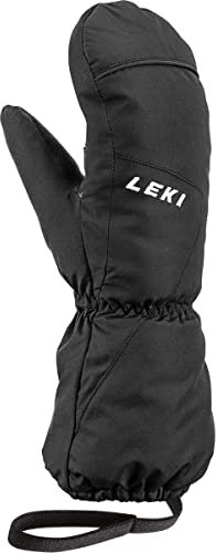 LEKI Nevio Junior Mitt Schwarz - Warme wasserdichte Kinder Skifäustlinge, Größe 4 - Farbe Black