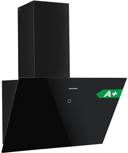 Cooker Hood 60cm Wall-Mount Extractor Hood with 700m³/h Tempered Glass Touch Control Aluminum LED 3 Speed Black TopStrong Extractor fan kitchen