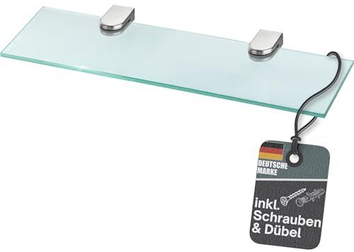 bonsport Glasregal Wandregal für Badezimmer Klarglas, 30x10,16x0,6cm | Glas Regal aus 6 mm Sicherheitsglas - Glasablage Glasregalboden Badablage