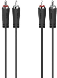 Hama 00205093 Cinch Audio Anschlusskabel [2X Cinch-Stecker - 2X Cinch-Stecker] 5m Schwarz