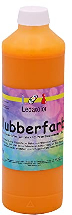 Ledacolor Blubberfarbe | Wasserfarbe zum aufblasen | GELB 500 ml | Einzigartige Effekt-Farbe für Kinder | Auswaschbar | Schadstofffrei [unbedenklich]