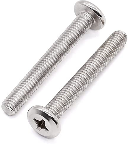 Glvaner (50 pcs) M4-0.7 x 35mm Binding Screws, Flat Round Head Phillips Drive Machine Screw 304 Stainless Steel 18-8 Full Thread, Furniture Screw Connection Bolt Screw