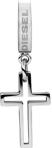 Diesel Herrenohrringe aus Edelstahl oder Halbedelmetall mit Bügelverschluss, Silberfarben