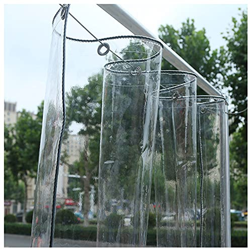 Xrdbfd Lona Transparente 3x4m,Lona Impermeable PVC,con Ojales Reforzados,Cubierta de Lona plástico Plegable Exteriores,Lona Industrial Multiusos para Plantas,Jardines,invernaderos,2.2x5m/7.2 * 16.4ft