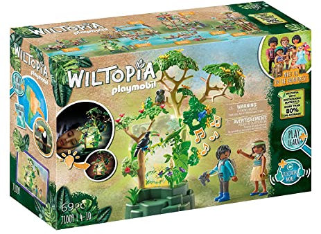 Playmobil Wiltopia 71009 Rainforest Nightlight with Toy Animals, Light and Sound, Sustainable Toy for Children Ages 4+
