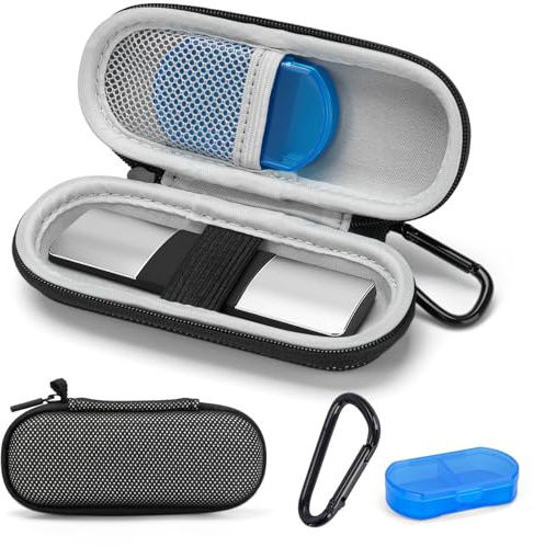 Case for KardiaMobile 1L 6L Personal EKG Monitor, Hard Travel Carrying Case for AliveCor Kardia Heart Monitor EKG/ECG, Portable Heart Rate Monitor Bag Storage Organizer with Pill Box & Carabiner Clip