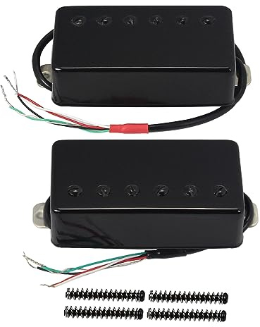 FLEOR Humbucker Doppelspulen-Tonabnehmer, Hals- und Steg-Tonabnehmer, Keramikmagnet, kompatibel mit E-Gitarre im LP-Stil, Ersatz für Gitarrenteile, schwarz