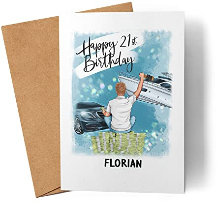 Kiddle-Design Karte Geburtstag Mann Junge Geburtstagskarte Freund Partner Happy Birthday Karte Card Faltkarte Grußkarte Personalisiert Geschenk