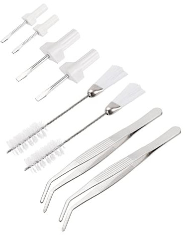 sourcing map 8Pcs Cleaning Sewing Machine Tool Double Headed Lint Brush, Tweezer, Different Size Screwdrivers