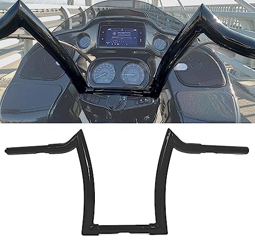 1 1/4 Black Ape Hanger Handlebar Compatible for Harley 883 1200 Sportster XL Softail FLST FXST Dyna, Road King 1994-2023, Road Glide 1998-2013 Motorcycle 12 inch Rise