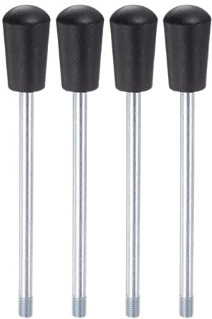 sourcing map 4Stk Klemmen Handgriffe M10 Gewinde Chrom Beschichtete | Kurbel Handgriff Griffe Handwheel Schraube Stiel, 185mm 7.3 Länge, Drehbare, für Drehmaschine