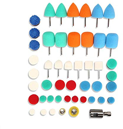 Ensembles de Mini polisseuses de détail, 77 pièces Mini polisseuse de détail avec tampons de Polissage, kit de tampons de Polissage, utilisés sur Les Outils rotatifs/polisseuse