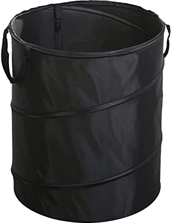 BigKing Cubo De Basura De 37,8 L, Cubo De Basura Emergente, Cubo De Basura De Tela Oxford, Cubo De Basura para Acampar, Tela Oxford, Bolsa De Basura Plegable, Bote De Basura Portátil(Negro)