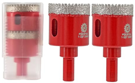FOCSTOL Scie Cloche Carrelage 35mm - 2 pièces Foret Diamant Carrelage avec Tige Triangulaire pour Porcelaine Céramique Marbre Granit