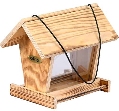 dobar ® Vogelhaus Llama hängend, geflammt - Futterstation für Wildvögel - Wildvogelfutterplatz - 26 x 15 x 21 cm