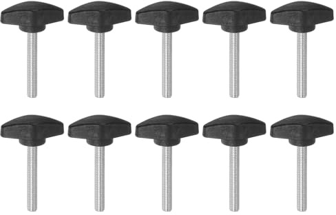 QUARKZMAN 10 Stück Rändelschrauben M6 x 45mm Flügelschraube mit T-förmige Handgriff, Verzinkte Kohlenstoffstahl Gewindebolzen Daumenschrauben 36mm Spannschraubenknopf für Schnellentfernung